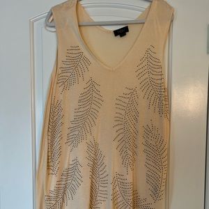 Women belldini embellished tank with gray stone